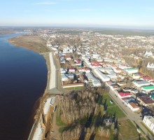 Противопаводковая дамба на р. Северная Двина в г. Великий Устюг